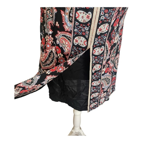 J Jill Black Paisley Print Lightweight Tunic Tank Boho Festival Size XS petite‎ - Picture 6 of 10